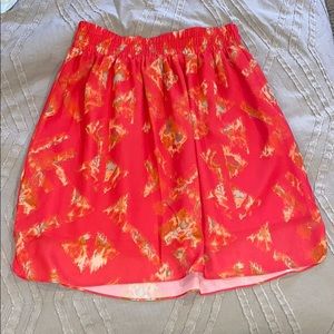 Bright Coral Midi Skirt